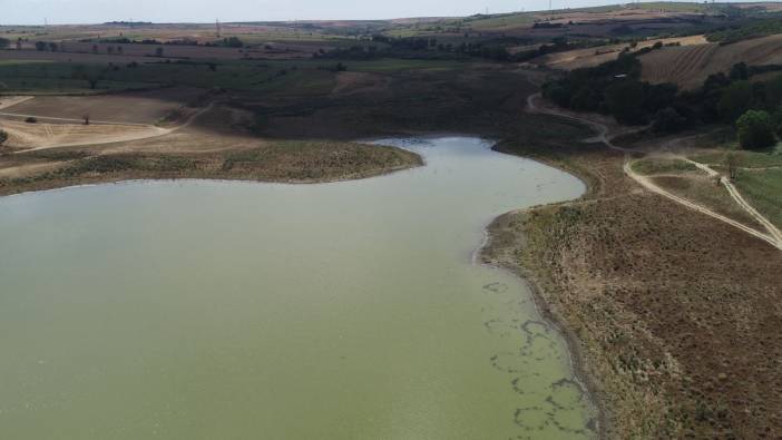 Bıyıkali Göleti'nin su seviyesi azaldı
