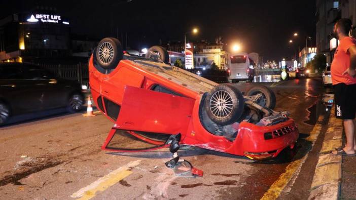 Takla atan otomobilini bırakıp kaçtı