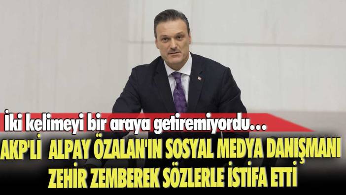 AKP'li Alpay Özalan'ın sosyal medya danışmanı zehir zemberek sözlerle istifa etti: İki kelimeyi bir araya getiremiyordu...