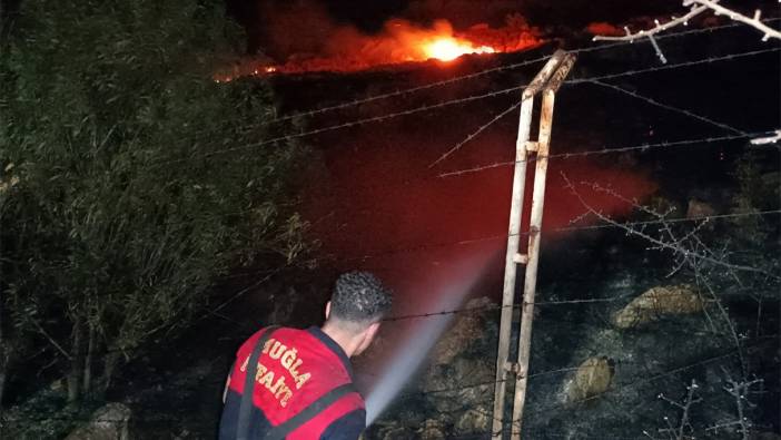 Bodrum’da alevler geceyi aydınlattı