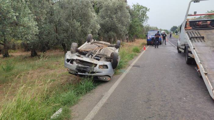 Bursa'da devrilen otomobilin sürücüsü hayatını kaybetti