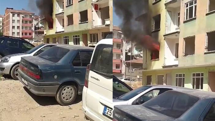 Elazığ’da ağır hasarlı binada yangın