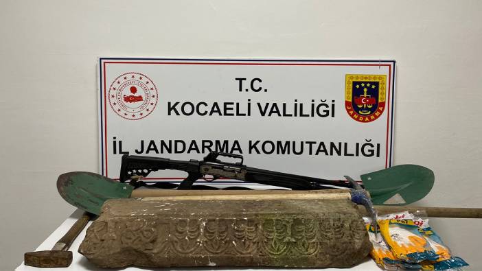 Kocaeli'de Roma dönemine ait lahit parçası ele geçirildi