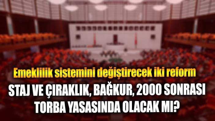 Emeklilik sistemini değiştirecek iki reform: Staj ve çıraklık, Bağkur, 2000 sonrası Torba yasasında olacak mı?