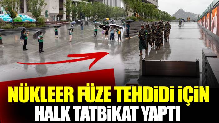 Nükleer füze tehdidi için halk tatbikat yaptı