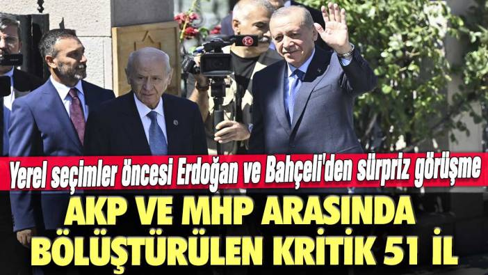 Yerel seçimler öncesi Erdoğan ve Bahçeli'den sürpriz görüşme: AKP ve MHP arasında bölüştürülen kritik 51 il