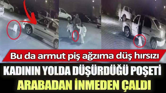 Kağıthane’de kadının yolda düşürdüğü poşeti arabadan inmeden çaldı: Bu da armut piş ağzıma düş hırsızı