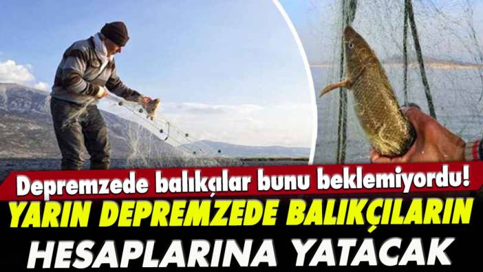 Depremzede balıkçılar bunu beklemiyordu! Yarın depremzede balıkçıların hesaplarına yatacak