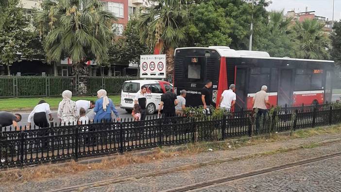 Samsun'da seyir halindeki otobüsün yangın tüpü patladı!