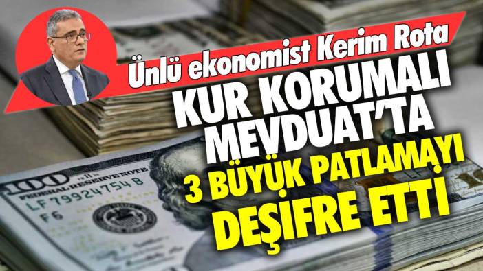 Ünlü ekonomist Kerim Rota Kur Korumalı Mevduat'ta 3 büyük patlamayı deşifre etti