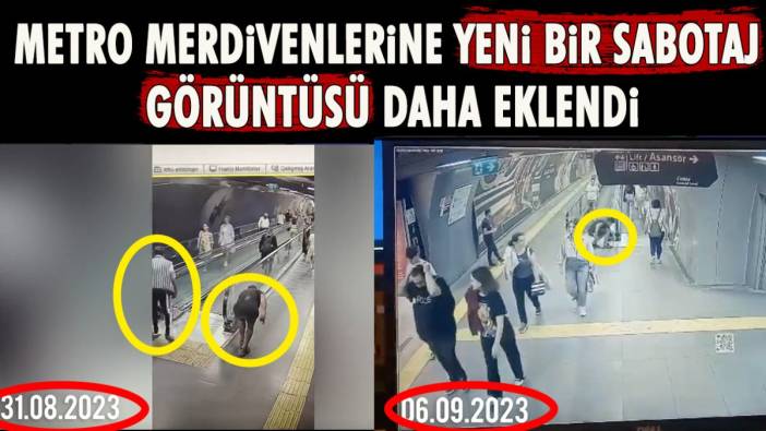 Metro merdivenlerine yeni bir sabotaj görüntüsü daha eklendi