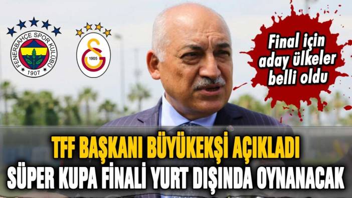 TFF Başkanı Büyükekşi açıkladı: Fenerbahçe ve Galatasaray arasındaki Süper Kupa finali hangi ülkede oynanacak?