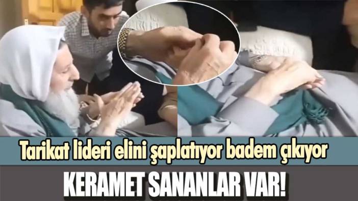 Tarikat lideri elini şaplatıyor badem çıkıyor! Keramet sananlar var