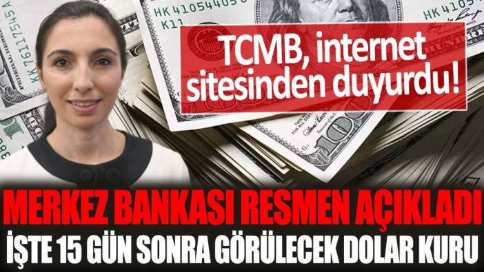 Merkez Bankası resmen açıkladı: İşte 15 gün sonra görülecek dolar kuru!