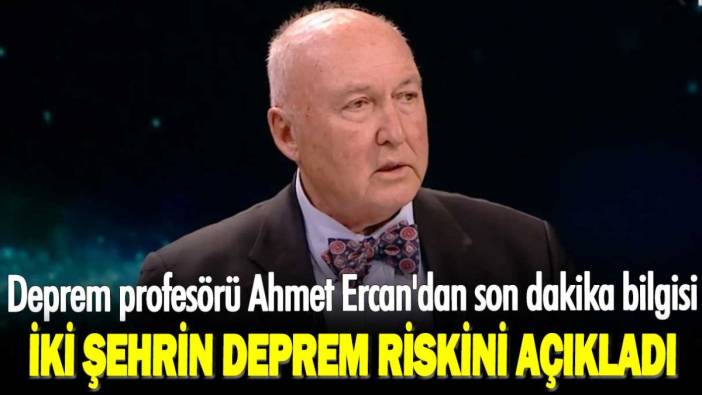 Deprem profesörü Ahmet Ercan'dan son dakika bilgisi: İki şehrin deprem riskini açıkladı