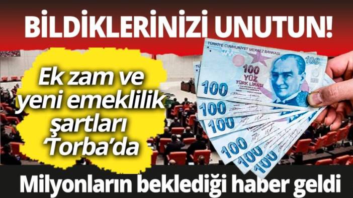 Milyonların beklediği haber geldi Ek zam ve yeni emeklilik şartları Torba Yasa'da