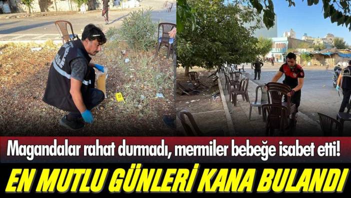 Magandalar, genç çiftin en mutlu gününü kana buladı: Havaya açılan mermiler bebeğe isabet etti!