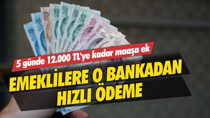 Emeklilere o bankadan hızlı ödeme: 5 günde 12.000 TL'ye kadar maaşa ek