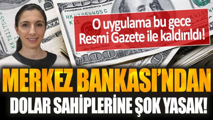 Merkez Bankası'ndan dolar sahiplerine şok yasak! O uygulama Resmi Gazete kararıyla kaldırıldı