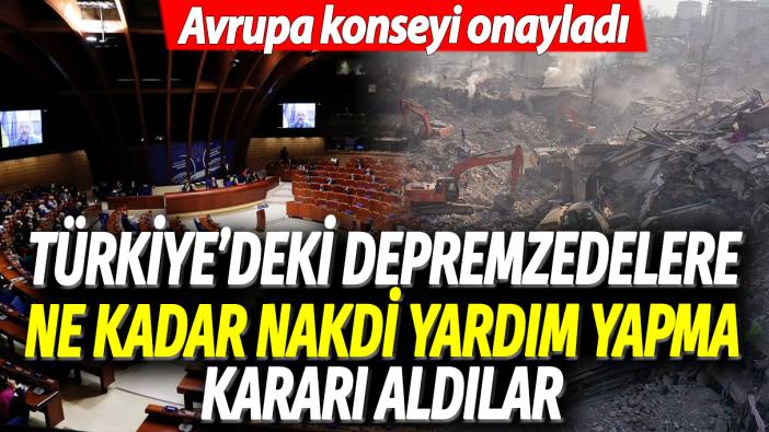 Avrupa Konseyi onayladı: Türkiye'deki depremzedelere ne kadar nakdi yardım yapma kararı aldılar