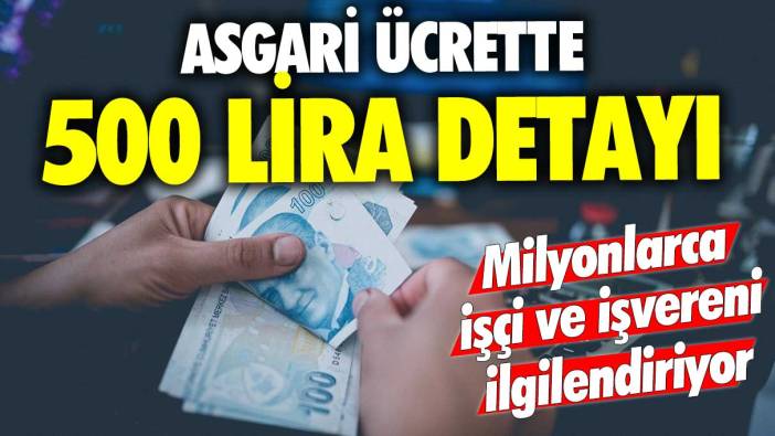 Milyonlarca işçi ve işvereni ilgilendiriyor! Asgari ücrette 500 lira detayı