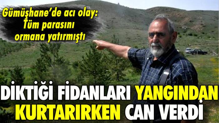 Gümüşhane'de acı olay: Diktiği fidanları yangından kurtarırken can verdi