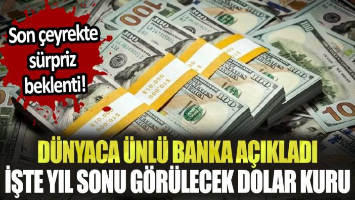 Dünyaca ünlü banka açıkladı: İşte yıl sonunda görülecek dolar kuru...