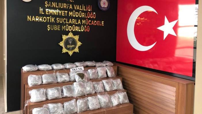 Şanlıurfa'da 34 kilo 500 gram skunk ele geçirildi