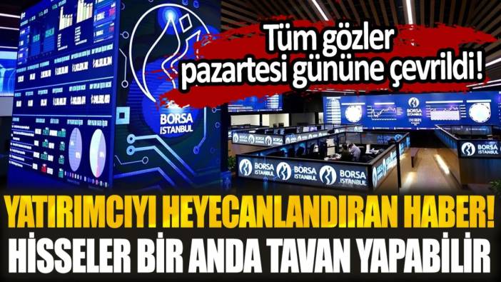 Borsa yatırımcısını heyecanlandıran haber: Hisseler bir anda tavan yapabilir...