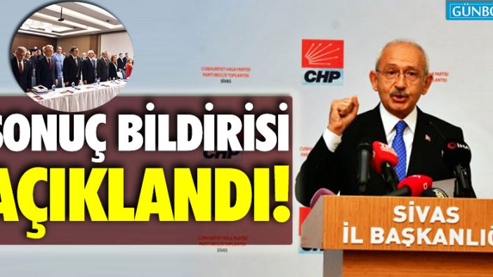 CHP PM Sivas Kongresi 100. Yıldönümü sonuç bildirisi