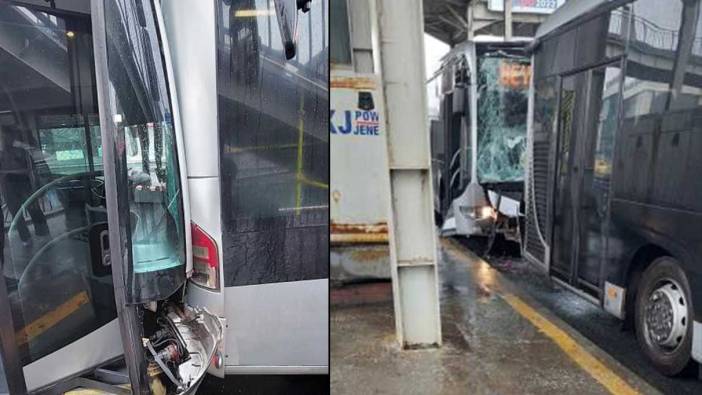 Küçükçekmece'de iki metrobüs çarpıştı