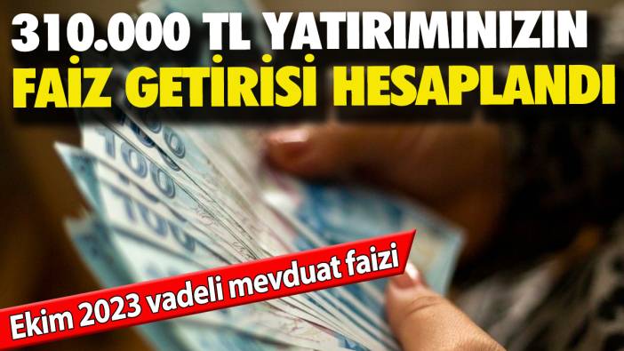 Ekim 2023 vadeli mevduat faizi: 310.000 TL yatırımınızın faiz getirisi hesaplandı