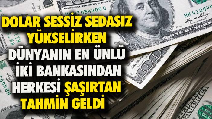 Dolar sessiz sedasız yükselirken dünyanın en ünlü iki bankasından herkesi şaşırtan tahmin geldi