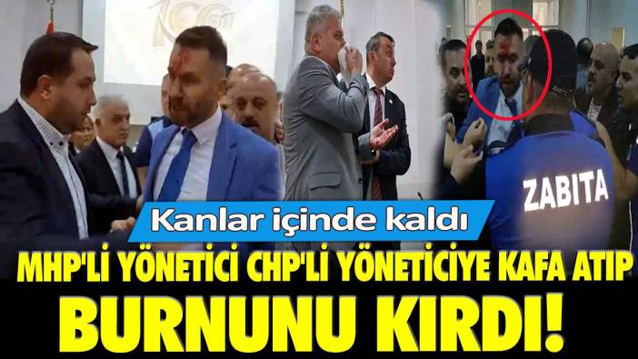 MHP'li yönetici CHP'li yöneticiye kafa atıp burnunu kırdı! Kanlar içinde kaldı