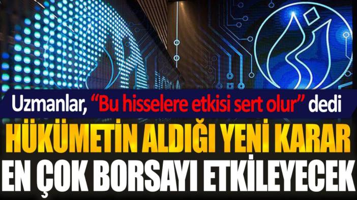 Hükümetin yeni kararı en çok borsayı etkileyecek: Uzmanlar "Bu hisselere etkisi sert olur" dedi