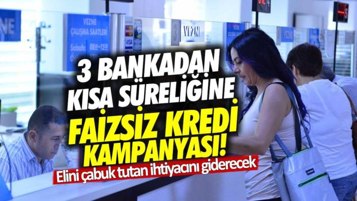 Elini çabuk tutan ihtiyacını giderecek: 3 bankadan kısa süreliğine faizsiz kredi kampanyası!