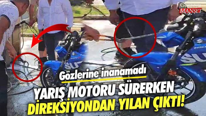 Direksiyondan yılan çıktı! Yarış motoru kullanan kadına büyük şok