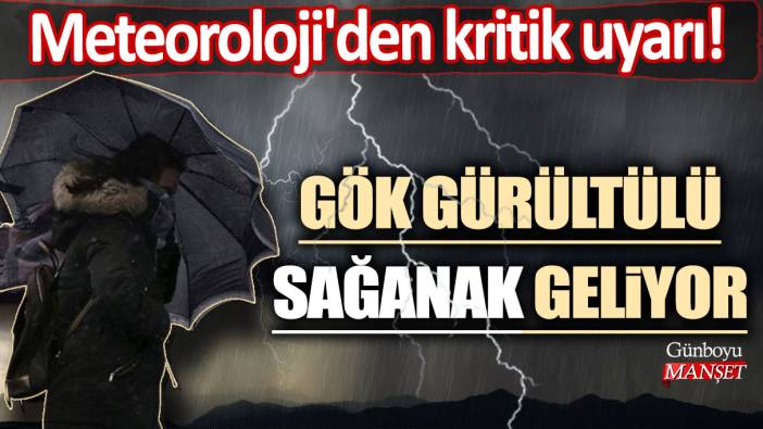 Meteoroloji'den bu illere kritik uyarı! Gök gürültülü sağanak geliyor...