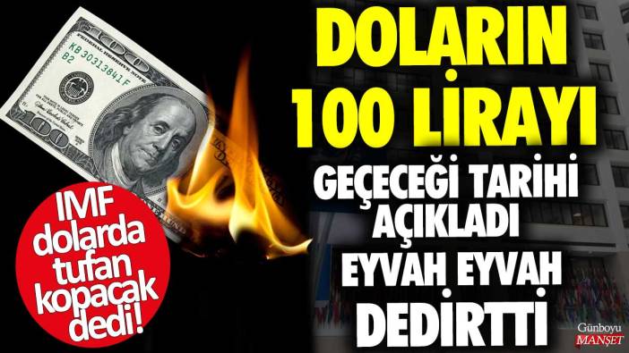 IMF dolarda tufan kopacak dedi! Doların 100 lirayı geçeceği tarihi açıkladı eyvah eyvah dedirtti