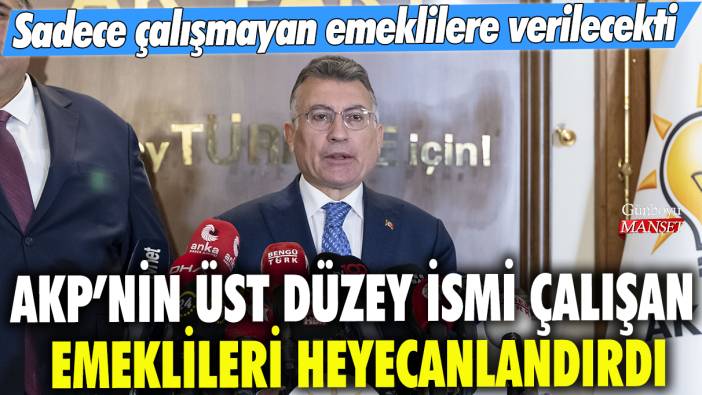 AKP'nin üst düzey ismi çalışan emeklileri heyecanlandırdı: Sadece çalışmayan emeklilere verilecekti