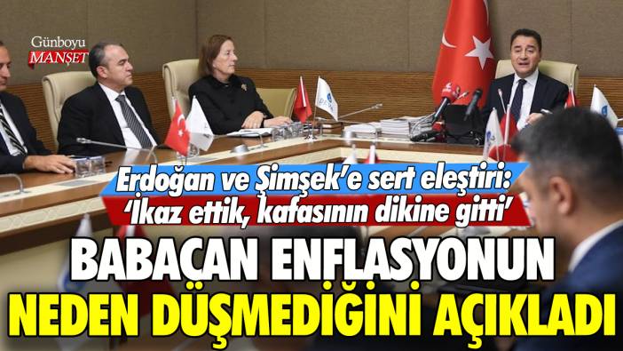 Babacan'dan Erdoğan ve Şimşek'e tepki: Enflasyon neden düşmüyor?