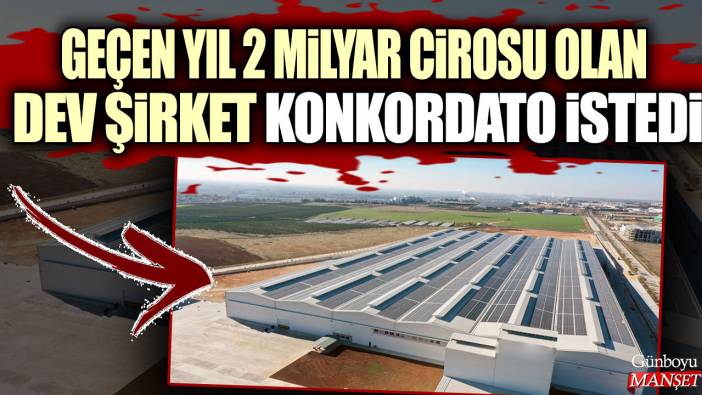 Geçen yıl 2 milyar cirosu olan dev şirket konkordato İstedi