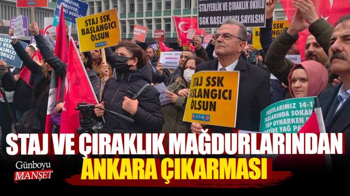 Staj ve çıraklık mağdurlarından Ankara çıkarması