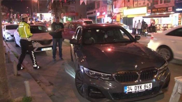 Alkollü sürücünün kontrolünden çıkan araç park halindeki otomobile çarptı