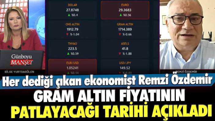 Her dediği çıkan ekonomist Remzi Özdemir gram altın fiyatının patlayacağı tarihi açıkladı