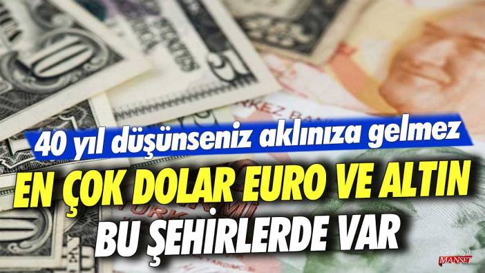 En çok dolar, euro ve altın bu şehirlerde var! 40 yıl düşünseniz aklınıza gelmez