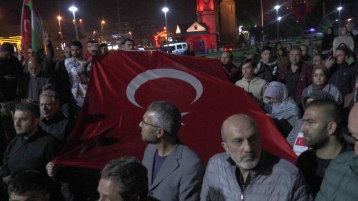 Kayseri'de İsrail'in hastane saldırısına protesto