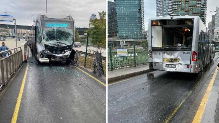 Uzunçayır’da metrobüs kaza yaptı