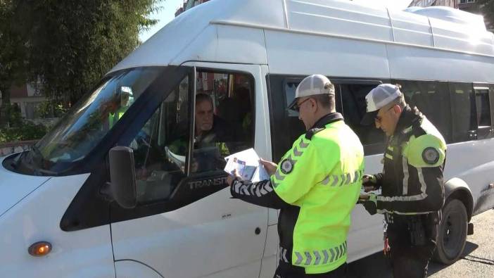 Samsun'da 14 okul servis aracı trafikten men edildi