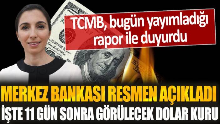 Merkez Bankası resmen açıkladı: İşte 11 gün sonra görülecek dolar kuru!